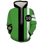 Ben 10 Ultimate Omnitrix Cosplay Hoodie 3D-tryckt Huvtröja med Huva Herr Dam Casual Streetwear Zip Up Jacka Kappa 1 kids 120