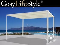 Pergola paviljong San Fernando, 4x4m, Hvit/Beige