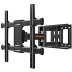 Perlegear TV Wall Bracket for 37-84 Inch Flat/Curved TVs up to 60kg, Swivel Tilt TV Bracket Max.VESA 600x400mm, Full Motion TV Wall Mount with Dual Arm