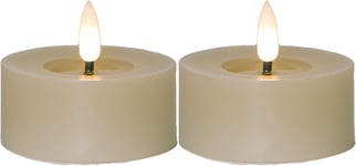 Flamme Flow XL Värmeljus Ø70mm 2-pack Beige