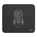 Logitech Signature M650 L Souris sans Fil Grande Taille, Mains Larges, Clics Silencieux, Boutons Programmables, Bluetooth, Gris + Logitech Mouse Pad - Tapis de Souris d'Ordinateur, Anti-Dérapant Noir