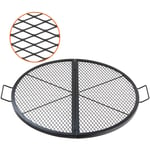 Grille de Cuisson 91 cm de Diametre Grille de Barbecue Ronde Pliable et Portable en Acier Capacite de Charge 20 kg Materiel Ustensile pour Foyer