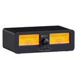 Fosi Audio LC30 VU Meter Amplificateur de Haut-Parleur, Commutateur Audio Analogique 2 Voies, pour Amplis HiFi Stéréo et Haut-Parleurs Passifs, Composant Audio Domestique avec Télécommande-Jaune