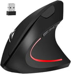 Souris Ergonomique Verticale Sans Fil À Piles - 6 Boutons, Connecteur Usb 2,4 Ghz, Optique, Led Pour Pc, Ordinateur, Ordinateur Portable, Mac. 1200 Dpi, Souris Gaming, Idéale Pour [MOU141617]