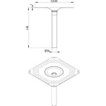 Underdel til tagafløb-tag: tagpap-flange: 400x400mm-udløb: ø50mm