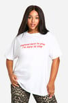 Womens Plus England Here To Slay Slogan Printed Oversized T-Shirt - White - 22, White