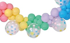 Ciao - Kit Guirlande Ballons DIY Macaron Polka Dots (65 ballons latex, 300 cm), multicolore pastel