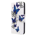 for Samsung Galaxy A12 / M12 Phone Case, Samsung A12 / M12 Case Flip Shockproof PU Leather Folio Wallet Cover with Card Holder Stand Silicone Bumper Protector Case for Girls, Butterfly