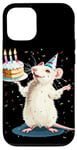 iPhone 13 Pro Pretty white Rodent Costume with Birthday Cake and Hat Case