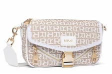 Replay Women's Logo Print Shoulder Bag, Multicolored (Dirty White + Sand 1628), One Size