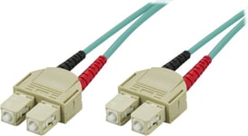 DELTACO fiberkabel, <b>SC - SC</b>, 50/125, OM3, duplex, multimode, 5m