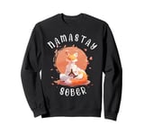 Namastay Sober Fox NA AA Alcoholics Anonymous Mediation Sweatshirt