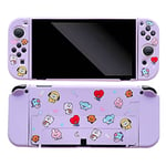 Viwind Protective Case for Nintendo Switch,Soft Protector Skin Slim Tup Shell [Standable, Shock-Absorption & Anti-Scratch] Compatible with Nintendo Switch Console and Joy-Con(Purple,BTS)