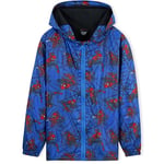 Marvel Impermeable Enfant Garcon, Veste de Pluie Enfant Doublure en Polaire, Vêtement de Pluie Enfant Ado 4-14 Ans Spiderman Avengers (Bleu Spiderman, 9-10 Ans)