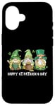 Coque pour iPhone 16 Gnomes irlandais heureux de la Saint-Patrick