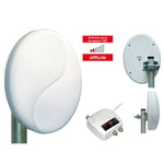 Elap - Antenne tnt patch hd 50 - Amplifiée - Gain 50 dB + ampli / alimentation 5/12/24/220 v - 2 sorties tv - idéal mobilhome