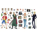 Roommates - Stickers One Piece- Luffy, Nami, Zoro, Sanji - Hauteur 19,5 cm