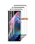 Hqselection® Lot De 3 Verre Trempé Pour Oppo Find X3 Pro 5g .Film De Protection D'écran Incurvé Couverture Complète Noir - Anti Rayures - Ultra Résistant Dureté 9h