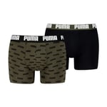 Puma Kalsonger 2P Everyday Aop Boxer Svart/Grön bomull Large Herr