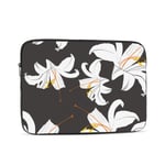 Laptop Case,10-17 Inch Laptop Sleeve Case Protective Bag,Notebook Carrying Case Handbag for MacBook Pro Dell Lenovo HP Asus Acer Samsung Sony Chromebook Computer,Beautiful Black White Lilies 10 inch
