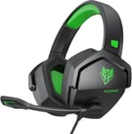 N16 Casque Gaming - Micro Annulant Le Bruit, Son Stéréo et Conception Confortable pour PS5, PS4, Xbox One, NS, PC, Ordinateur Portable et Mac - Vert