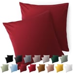 Blumtal Taie Oreiller 60x60 Lot de 2 - Housse de Coussin Microfibre - Taies d'oreillers avec Fermeture enveloppe, certifiée Oeko-Tex, Extra Douce et Lavable - Rouge Aurore