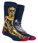 Heat Holders - Mens Film & TV Themed Thermal Slipper Socks - R2D2 / C3P0 - Multicolour Nylon - Size UK 6-11