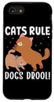 Coque pour iPhone SE (2020) / 7 / 8 Cats Rule Dogs Bave