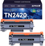 TN2420 Compatible Toner Brother TN2420 TN-2420 TN2410 pour Toner Brother dcp-l2530dw hl-l2310d hl-l2375dw mfc l2750dw L2550DN MFCL2710DW L2710DN L2730DW L2750DW(2 Noir).[G543]