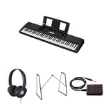 Yamaha PSR-EW320 Portable Keyboard for Beginners bundled with HPH-100 Headphones, L-2C Keyboard Stand, and sustain Pedal