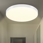 Plafonnier led Blanc Plafonnier - 12W Lampe de salle de bain Blanc chaud Lampe de cuisine Plat IP44 Etanche 21cm Rond Moderne Lampe de couloir pour