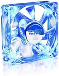 Super Silent Fan 8 Blue LED - 80mm Ventilateur pour Boîtier Silencieux et Efficace avec 4 Pads Anti Vibrations et des LED Bleues 12V Ventilation PC 8cm Ventilo Fan PC 13,9 DB(A) 33 m3/h