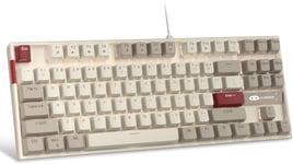 Clavier De Jeu Mécanique À 75 % Avec Interrupteur Rouge, Clavier Rétroéclairé À Del Blanche, 87 Touches, Clavier D'Ordinateur Filaire Tkl Compact Pour Ordinateur Portable Windows Et Pc Gamer \