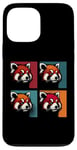 Coque pour iPhone 13 Pro Max Red Panda Pop Art – Vintage coloré mignon panda rouge amoureux