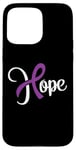 Coque pour iPhone 15 Pro Max Cancer du pancréas - Hope (courage) avec noeud ruban mauve