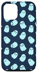 Coque pour iPhone 15 Coque bleue avec motif fantômes d'Halloween