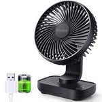 OCOOPA Ventilateur Rechargeable USB, 4000mAh Batterie Petit Ventilateur Bureau de Table Puissant, 4 Vitesses, Mini Ventilateur Portable Détachable - Pour Maison, Chambre, Bureau, Extérieur