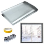 Jeyeou Window Insulation for Winter,Window Plastic Winterizing 47*63In/120*160cm Kit Thicken Clear Winter Film Cover with Hook and Loop Strip Windproof Warm, 9292