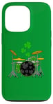 Coque pour iPhone 13 Pro Batteur Musicien irlandais de la Saint-Patrick