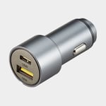 12/24V laddare / billaddare, svart, 12 V 24 V, 18 W, USB-A + USB-C