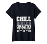 Womens Ice Bath and Cold Shower Wellness Cold Therapy Recovery Tee V-Neck T-Shirt