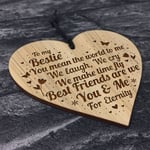 Gift For Bestie Best Friend Engraved Heart Birthday Christmas Gift Ideas