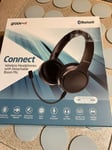 Groov-e Connect Wireless Bluetooth Headphones with Detachable Boom Mic Black