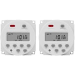 2X 1 Seconde Intervalle 220 v Interrupteur de Minuterie lcd Numérique 7 Jours Programmeur Relais Temps Programmable Hebdomadaire CN101S