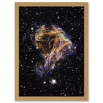 Artery8 Hubble Space Telescope Image Colourful Sheets Of Debris From The Stellar Explosion Of N 49 DEM L 190 Supernova Remnant Artwork Framed A3 Wall Art Print