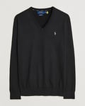 Polo Ralph Lauren Pima Cotton V-neck Pullover Polo Black