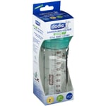 dodie® Biberon Initiation+ verre 270 ml anti-colique tétine ronde 3  vitesses Oiseaux 0-6 mois 1 pc(s) - Redcare Pharmacie