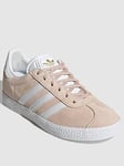 adidas Originals Girl's Junior Gazelle Trainers - Pink, Pink/White, Size 5.5 Older