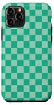 Coque pour iPhone 11 Pro Vert menthe, motif damier, carreaux