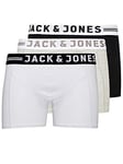 Jack & Jones Men's Jas Boxer Shorts, 1 x Black, 1 x White, 1 x Grey, XXL (Pack of 3)